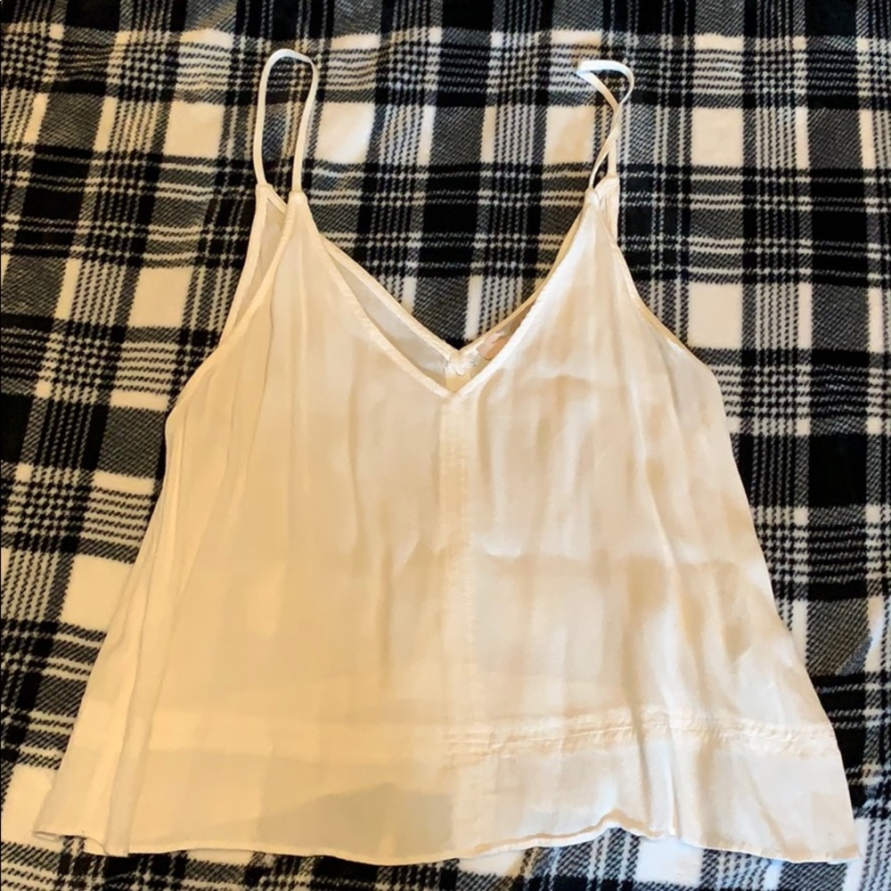 Flowy white crop tank